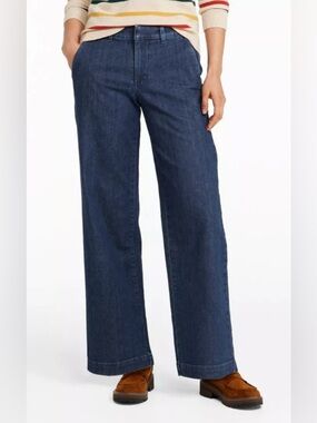 L.L. Bean Women’s True Shape Jeans, High-Rise Wide-Leg Trouser NWT - 10